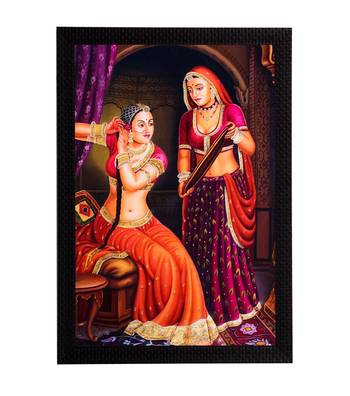 Lady doing Makeup Satin Matt Texture UV Art Painting 1