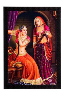 Lady doing Makeup Satin Matt Texture UV Art Painting