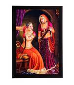 Lady doing Makeup Satin Matt Texture UV Art Painting