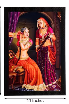 Lady doing Makeup Satin Matt Texture UV Art Painting