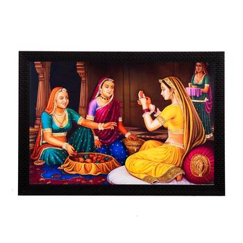 Women chit-chat Satin Matt Texture UV Art Painting 1