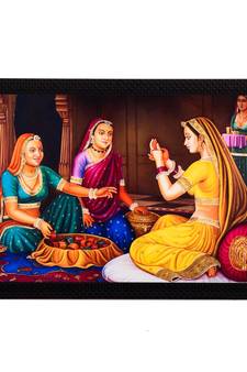 Women chit-chat Satin Matt Texture UV Art Painting
