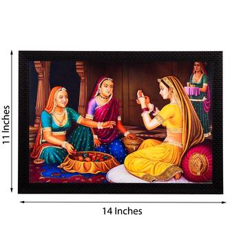 Women chit-chat Satin Matt Texture UV Art Painting 2