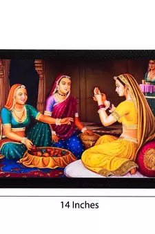 Women chit-chat Satin Matt Texture UV Art Painting