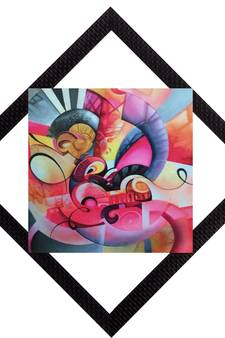 Colored Abstract Satin Matt Texture UV Art Painting