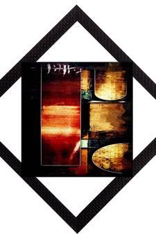 Yellow & Orange Abstract Satin Matt Texture UV Art Painting