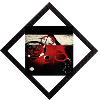 Red & white Abstract Satin Matt Texture UV Art Painting 1
