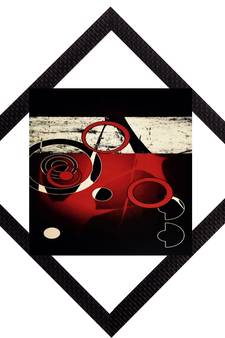 Red & white Abstract Satin Matt Texture UV Art Painting