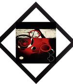 Red & white Abstract Satin Matt Texture UV Art Painting