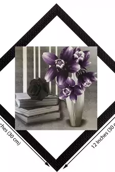 Vase & Books Satin Matt Texture UV Art Painting