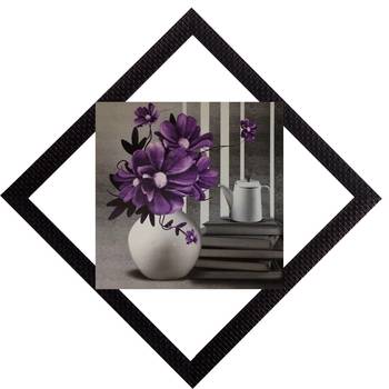 Vase & Purpe Flowers Satin Matt Texture UV Art Painting 1