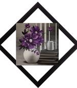 Vase & Purpe Flowers Satin Matt Texture UV Art Painting