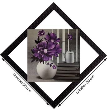 Vase & Purpe Flowers Satin Matt Texture UV Art Painting 3