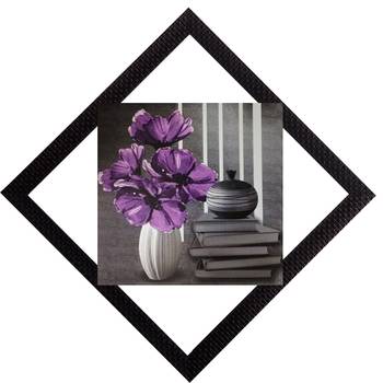 Vase Books & Flowers Satin Matt Texture UV Art Painting 1