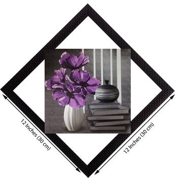 Vase Books & Flowers Satin Matt Texture UV Art Painting 3