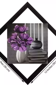 Vase Books & Flowers Satin Matt Texture UV Art Painting