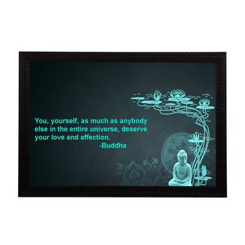Captioned Lord Buddha Satin Matt Texture UV Art Painting 1
