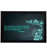 Captioned Lord Buddha Satin Matt Texture UV Art Painting