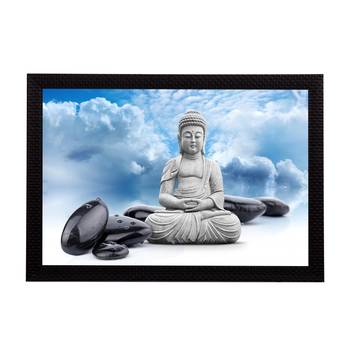 White Lord Buddha Satin Matt Texture UV Art Painting 1