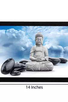White Lord Buddha Satin Matt Texture UV Art Painting