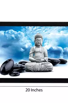 White Lord Buddha Satin Matt Texture UV Art Painting