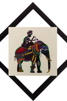Elehant Ride Satin Matt Texture UV Art Painting