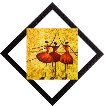 Orange Dancing Figurine Satin Matt Texture UV Art Painting 1