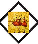 Orange Dancing Figurine Satin Matt Texture UV Art Painting