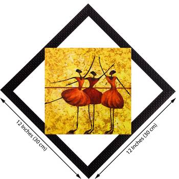 Orange Dancing Figurine Satin Matt Texture UV Art Painting 2