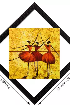 Orange Dancing Figurine Satin Matt Texture UV Art Painting