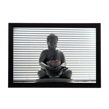 Peaceful Grey Lord Buddha Satin Matt Texture UV Art Painting 1