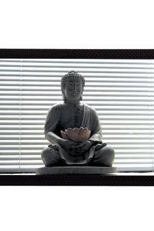 Peaceful Grey Lord Buddha Satin Matt Texture UV Art Painting