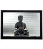 Peaceful Grey Lord Buddha Satin Matt Texture UV Art Painting