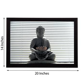 Peaceful Grey Lord Buddha Satin Matt Texture UV Art Painting 3