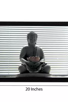 Peaceful Grey Lord Buddha Satin Matt Texture UV Art Painting