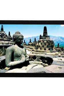 Grey Lord Buddha Satin Matt Texture UV Art Painting