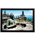 Grey Lord Buddha Satin Matt Texture UV Art Painting
