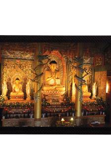 Glowing Lord Buddha Satin Matt Texture UV Art Painting