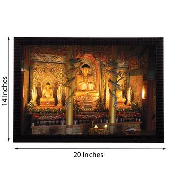 Glowing Lord Buddha Satin Matt Texture UV Art Painting 3