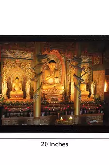 Glowing Lord Buddha Satin Matt Texture UV Art Painting