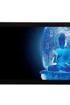 Neon Blue Lord Buddha Satin Matt Texture UV Art Painting