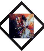 Girl Playing Piano Satin Matt Texture UV Art Painting