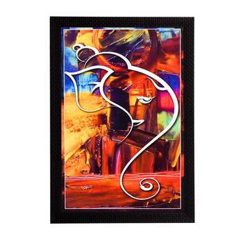 Lord Ganesh Abstract Satin Matt Texture UV Art Painting 1