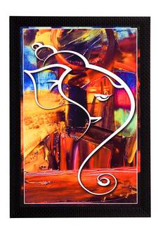 Lord Ganesh Abstract Satin Matt Texture UV Art Painting