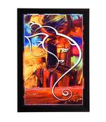 Lord Ganesh Abstract Satin Matt Texture UV Art Painting