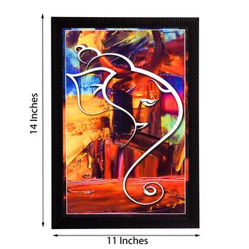 Lord Ganesh Abstract Satin Matt Texture UV Art Painting 2