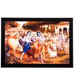 Lord Krishna Satin Matt Texture UV Art Painting