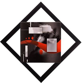 Red & Grey Abstract Satin Matt Texture UV Art Painting 1