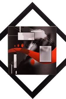 Red & Grey Abstract Satin Matt Texture UV Art Painting