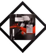 Red & Grey Abstract Satin Matt Texture UV Art Painting